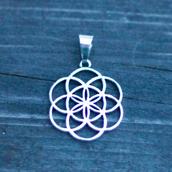 Hänge - Flower of Life silvrig